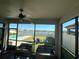 Screened porch with wicker furniture and lake view at 8365 Capstone Ranch Dr, New Port Richey, FL 34655