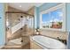 Spa-like bathroom with walk-in shower and soaking tub at 110 Driftwood Ln, Largo, FL 33770