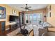 Media room with water views, exercise bike, and comfortable seating at 110 Driftwood Ln, Largo, FL 33770
