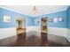 Bright dining room with hardwood floors and wainscoting at 118 Laurel Tree Way, Brandon, FL 33511