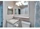 Bathroom with a vanity, toilet, and shower/tub combo at 37622 New Horizons Blvd, Zephyrhills, FL 33541