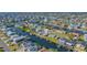 Aerial view showing the house's location in a canal-side community at 4024 Centavo Ct, Hernando Beach, FL 34607