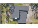 Overhead view of the home showing the unique roofline and backyard at 513 Hand Ave, Sarasota, FL 34232
