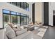 Bright living room with sectional sofa, fireplace, and access to backyard at 730 W Alda Ne Way, St Petersburg, FL 33704
