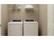 Laundry room with washer, dryer, and shelving at 10264 Alder Green Dr, Riverview, FL 33578