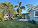 Backyard with a patio, palm trees, and partially visible house at 1599 Arizona Ne Ave, St Petersburg, FL 33703