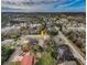 Aerial view showing home's location in a residential neighborhood near the coast at 1833 Hillcrest St, Tarpon Springs, FL 34689