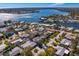 Aerial view of waterfront homes with solar panels and a beautiful view of the water at 538 25Th Se Ave, St Petersburg, FL 33705