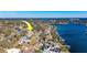 Aerial view showcasing waterfront property location at 783 Placido Ne Way, St Petersburg, FL 33704