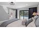 Bedroom with pool view, sliding glass doors, and neutral decor at 900 31St Ne Ave, St Petersburg, FL 33704