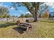 Picnic table and grill under a large shade tree at 1317 Lorea Ln, Brandon, FL 33511