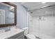 Clean bathroom with a shower and vanity at 1320 Moreland Dr # 20, Clearwater, FL 33764