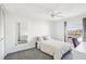 Bedroom with double bed, ceiling fan, and workspace at 2700 Bayshore Blvd # 1305, Dunedin, FL 34698