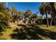 Backyard features a chain link fence, mature landscaping, and grass lawn at 3110 W De Bazan Ave, St Pete Beach, FL 33706