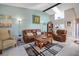 Relaxing living room with leather furniture and wood coffee table at 3185 Charter Club Dr # A, Tarpon Springs, FL 34688