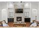 Stunning stone fireplace as a focal point in the Gathering room at 4023 W Horatio St, Tampa, FL 33609