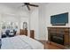 Spacious bedroom with fireplace and built-in shelving at 4023 W Horatio St, Tampa, FL 33609