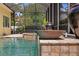 Close-up of a water feature detail in the pool area at 4023 W Horatio St, Tampa, FL 33609