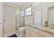 Bathroom with granite countertop and a shower/tub combo at 405 Chastain Rd, Seffner, FL 33584