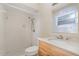 Clean bathroom with shower, toilet and vanity at 4651 Summerwind Dr # 26, Sarasota, FL 34234