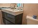 Bathroom with vanity, toilet, and shower at 5975 Terrace Park N Dr # 102, St Petersburg, FL 33709