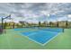 Two pickleball courts and basketball hoops with green and blue surface at 6112 Plover Meadow St, Lithia, FL 33547