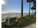 Scenic beachfront view with benches and palm trees at 17960 Gulf Blvd # 103, Redington Shores, FL 33708