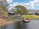 Spacious backyard with lake view and private dock at 1928 E View Dr, Sun City Center, FL 33573