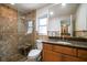 Bathroom with walk-in shower and granite vanity at 3998 South Cir, Largo, FL 33774