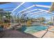 Inviting screened pool and spa with brick pavers and canal view at 3998 South Cir, Largo, FL 33774