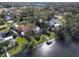 Bird's-eye view of house and dock on the lakefront at 10020 Kenda Dr, Riverview, FL 33578