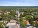 Aerial view of a tree-lined street in a residential area at 1055 Philippe Pkwy, Safety Harbor, FL 34695