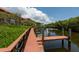 Waterfront view with dock and walkway at 1695 Pinellas Bayway S # E4, Tierra Verde, FL 33715