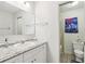 Clean bathroom with vanity, sink, and shower bathtub at 1732 Flamingo Ln, Sun City Center, FL 33573