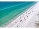 Aerial view of a beach with people and umbrellas at 2215 1St St # A & B, Indian Rocks Beach, FL 33785