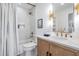 Clean bathroom with walk-in shower and modern vanity at 519 Loquat Dr, Anna Maria, FL 34216
