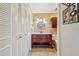 Clean bathroom with a vanity, toilet and shower at 7200 Ulmerton Rd # E3, Largo, FL 33771