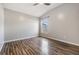 Simple bedroom with wood flooring and ceiling fan at 13029 Haverhill Dr, Spring Hill, FL 34609