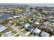 Aerial view showcasing the house's location within a residential neighborhood near the water at 1866 Michigan Ne Ave, St Petersburg, FL 33703