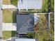 An overhead view of the home's backyard, showing the roofline and landscaping at 1866 Michigan Ne Ave, St Petersburg, FL 33703