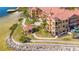 Aerial view of waterfront community with a gazebo at 2773 Via Cipriani # 1321B, Clearwater, FL 33764
