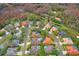 Aerial perspective showcasing a home's location in a quiet, upscale neighborhood at 2867 Grey Oaks Blvd, Tarpon Springs, FL 34688