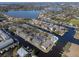 An expansive aerial view of the community and surrounding area at 314 Moorings Cove Dr, Tarpon Springs, FL 34689