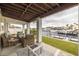 Covered patio overlooking the canal, perfect for relaxing at 4207 Des Prez Ct, Hernando Beach, FL 34607