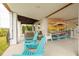Covered patio with seating and storage for kayaks and paddleboards at 4207 Des Prez Ct, Hernando Beach, FL 34607