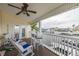 Enjoy waterfront views from this deck, complete with seating and a table at 4207 Des Prez Ct, Hernando Beach, FL 34607