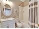 Bathroom with bathtub, shower, and white vanity at 5253 Brighton Shore Dr, Apollo Beach, FL 33572
