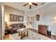 Spacious home office with hardwood floors and built-in shelving at 5253 Brighton Shore Dr, Apollo Beach, FL 33572