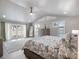 Main bedroom with vaulted ceiling, water views and a large walk-in closet at 725 Capri Blvd, Treasure Island, FL 33706