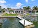 Private dock with lift and beautiful view of the waterway at 725 Capri Blvd, Treasure Island, FL 33706